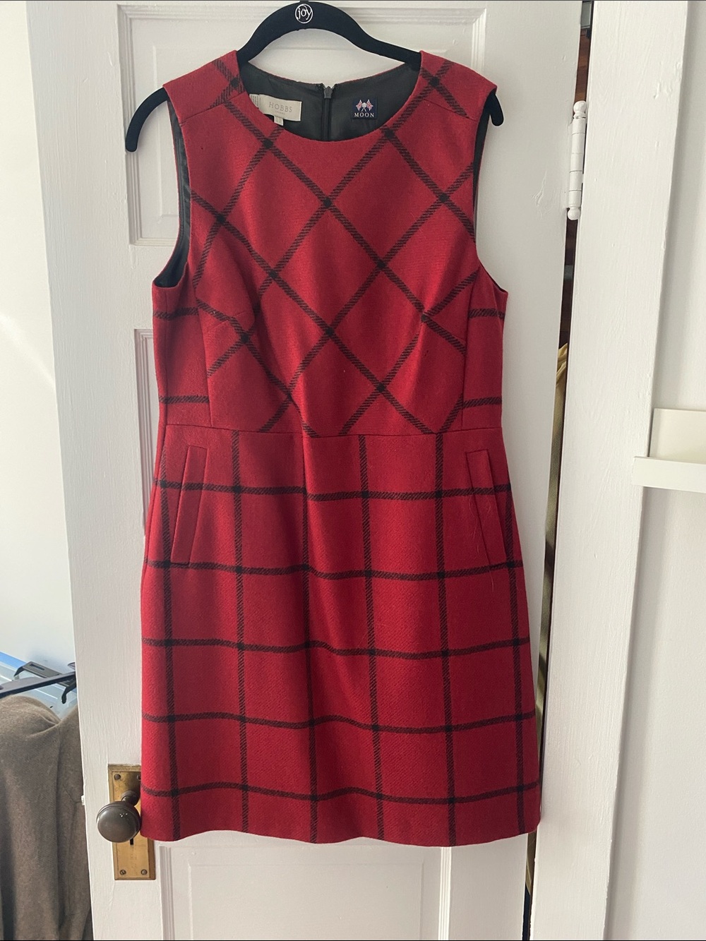 Hobbs Windowpane Sleeveless Dress